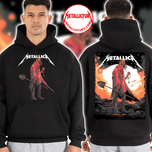 Metallica M72 World Tour Hoodie Houston June 14 2025 NRG Stadium Texas Lone Wanderer Reaper Artwork 1
