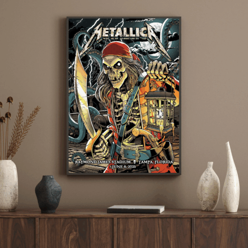 Metallica M72 World Tour Tampa Poster June 8 2025 Raymond James Stadium Concert Wall Art 1