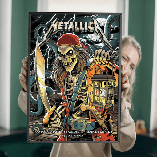 Metallica M72 World Tour Tampa Poster June 8 2025 Raymond James Stadium Concert Wall Art 2