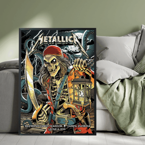 Metallica M72 World Tour Tampa Poster June 8 2025 Raymond James Stadium Concert Wall Art 3