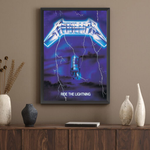 Metallica Ride the Lightning 41st Anniversary Poster Retro Album Artwork Limited Edition Collector Print 1