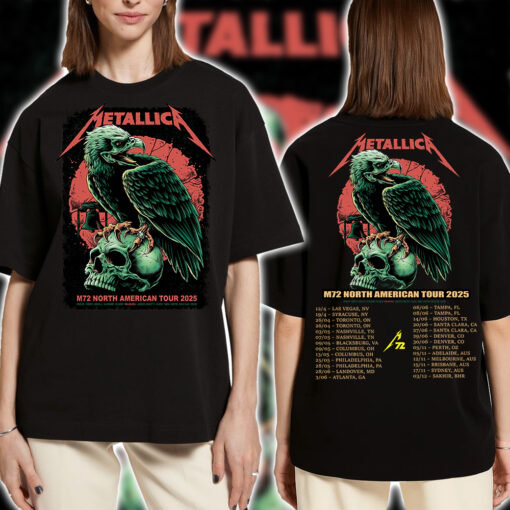 Metallica m72 world tour t shirt philadelphia eagle skull design 2