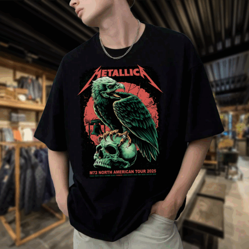 metallica m72 world tour t shirt philadelphia eagle skull design 3