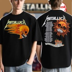 Metallica Flaming Skull 1994 Tour T-Shirt Vintage Heavy Metal Band Tee 1