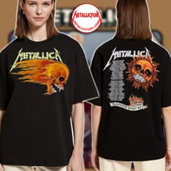 Metallica Flaming Skull 1994 Tour T-Shirt Vintage Heavy Metal Band Tee 2