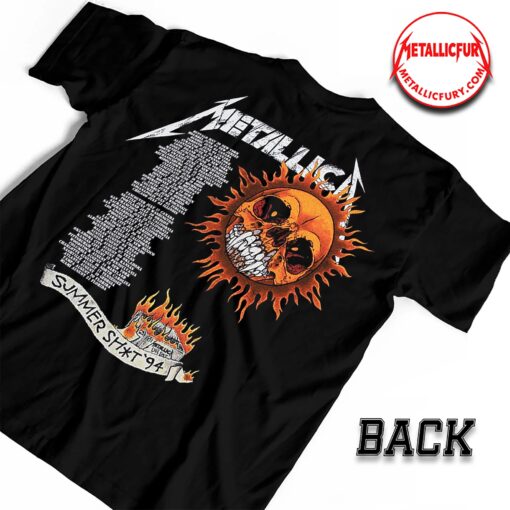 Metallica Flaming Skull 1994 Tour T-Shirt back view