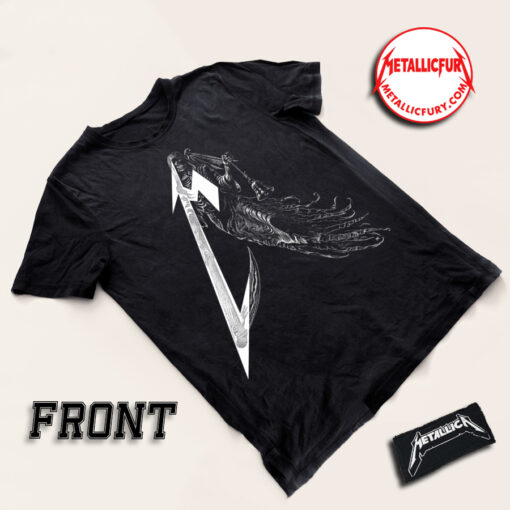 Metallica For Whom The Bell Tolls vintage unisex T-shirt with Marald Van Haasteren artwork – front view