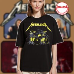 Metallica M72 Lars Ulrich Drum Set T-Shirt Band Instrument Tee 2