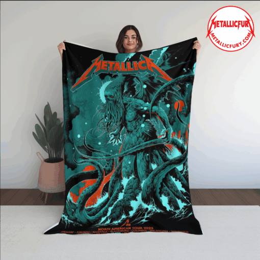 Metallica North American Tour 2025 Blanket – M72 Cthulhu Artwork Concert Throw