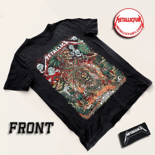 Front view of Metallica M72 World Tour 2024 Mexico City Night 3 T-Shirt September 27
