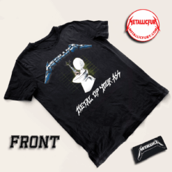 Front view of Metallica Metal Up Your Ass T-shirt with classic album artwork