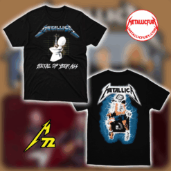 Flat lay of Metallica Metal Up Your Ass classic album artwork unisex T-shirt