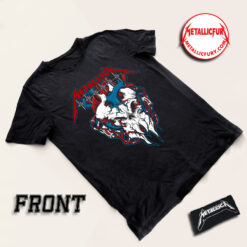 Front view of Red Cross x Metallica Give Where You Live campaign limited edition T-shirt