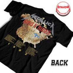 Back view of Metallica x Guns N’ Roses 1992 Tour T-Shirt – Classic Rock Collaboration Artwork