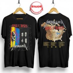Metallica x Guns N’ Roses 1992 Tour T-Shirt – Classic Rock Collaboration Artwork