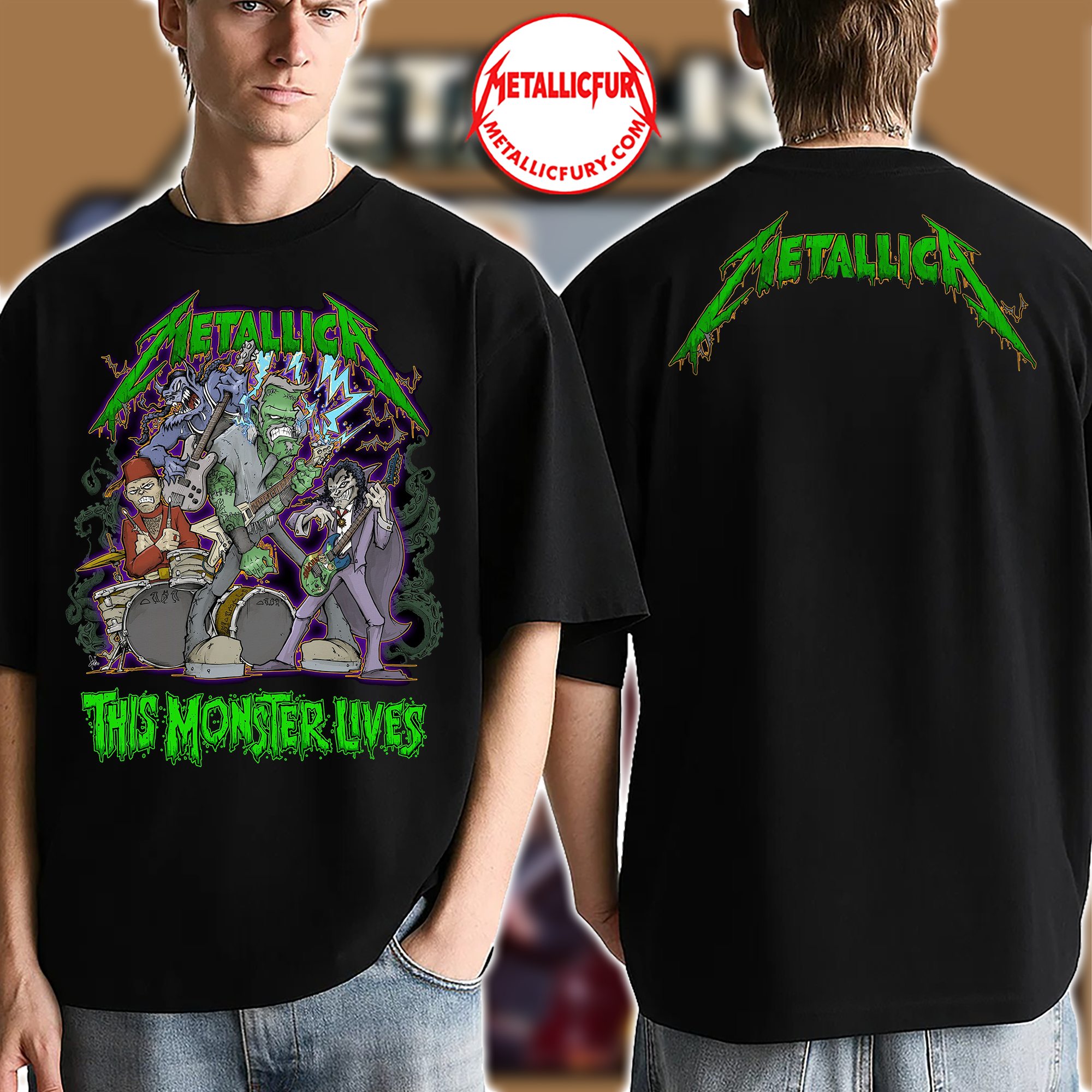 Metallica Happy Halloween 2025 T-Shirt – 'This Monster Lives' Artwork – Metalli-Monsters Collection by Squindo – Official Event Design