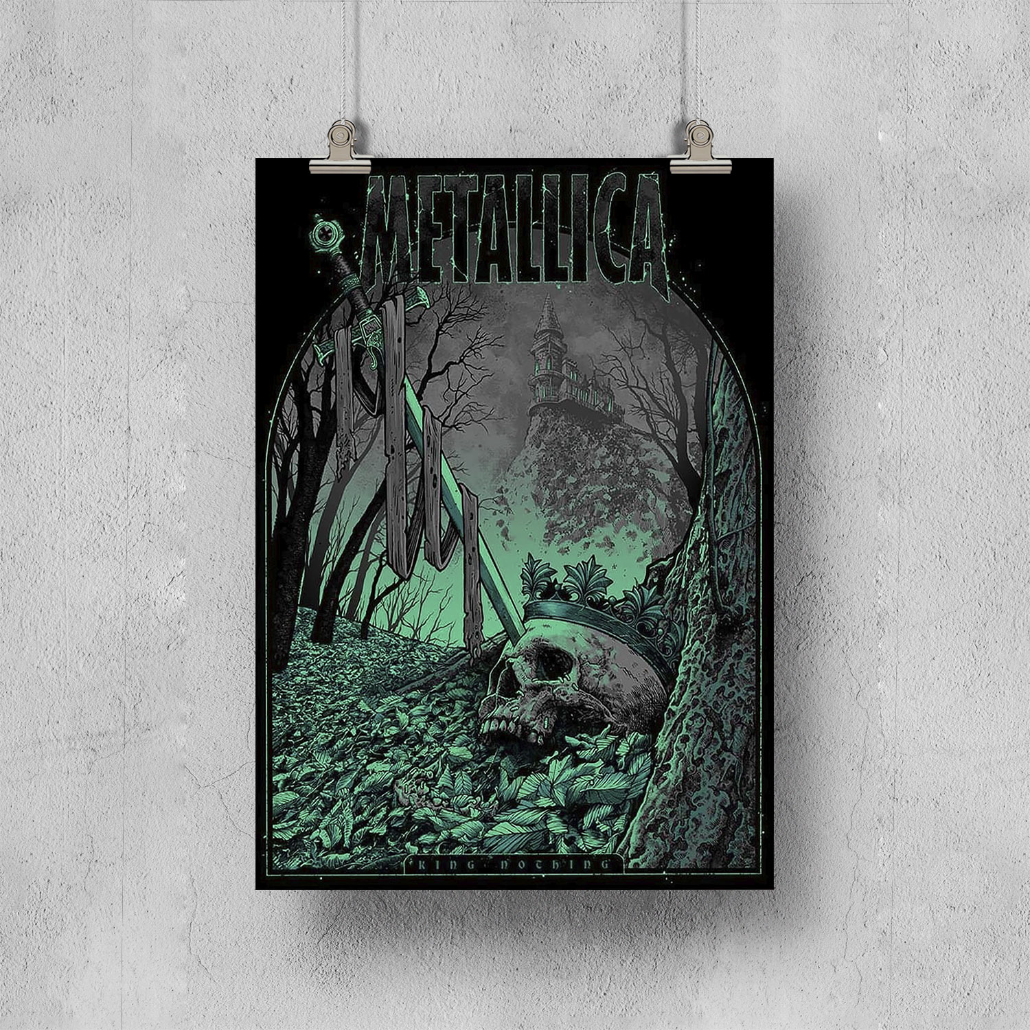 Metallica King Nothing Poster – Dark Forest Skull Artwork – Limited Edition Wall Decor
