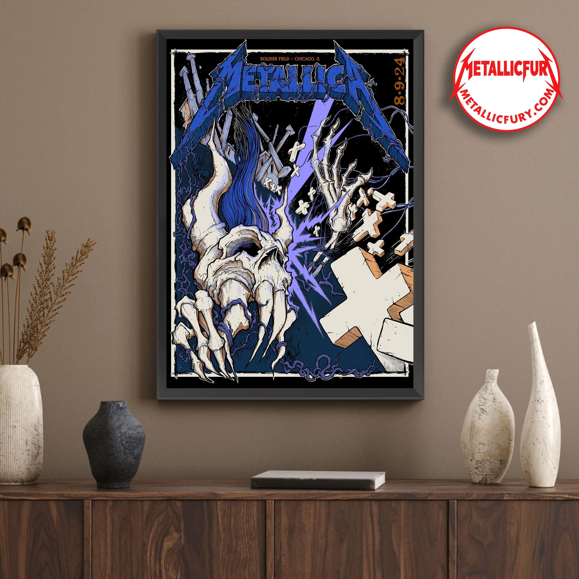Metallica M72 2024 Chicago Night 1 Poster – Soldier Field, August 9, 2024 – Exclusive Concert Collectible Artwork
