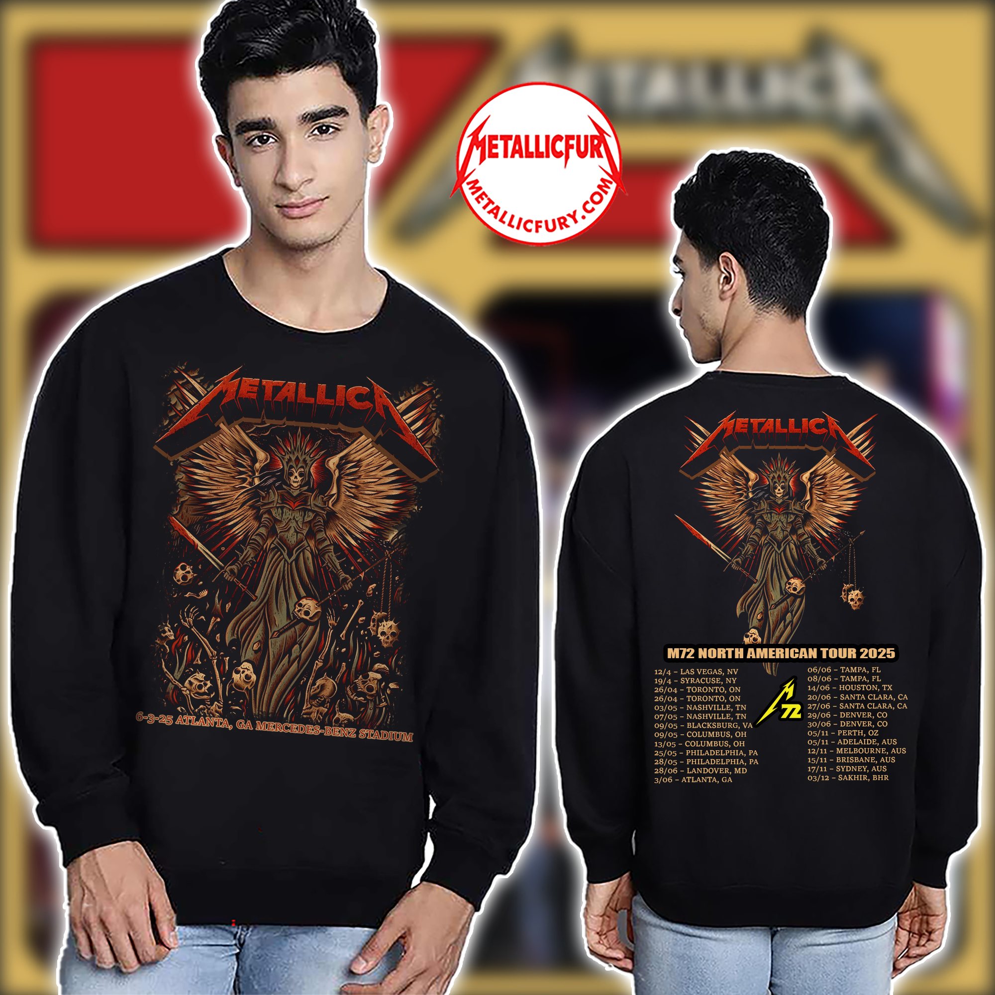 Metallica M72 Atlanta 2025 Sweater June 3 2025 Mercedes Benz Stadium 3