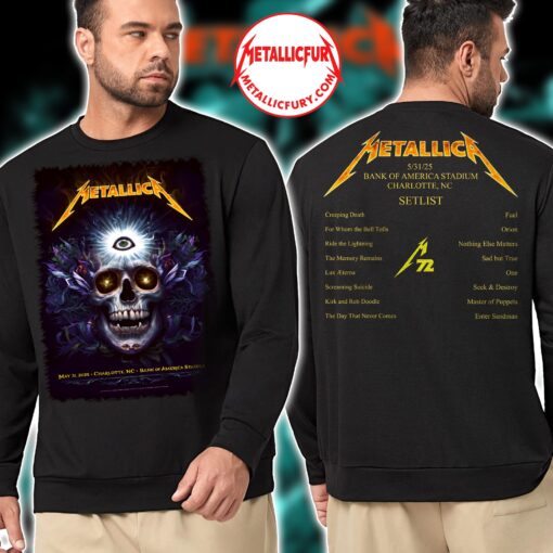 Metallica M72 Charlotte 2025 Sweater – May 31, 2025 – Bank of America Stadium, North Carolina – Official Event Artwork