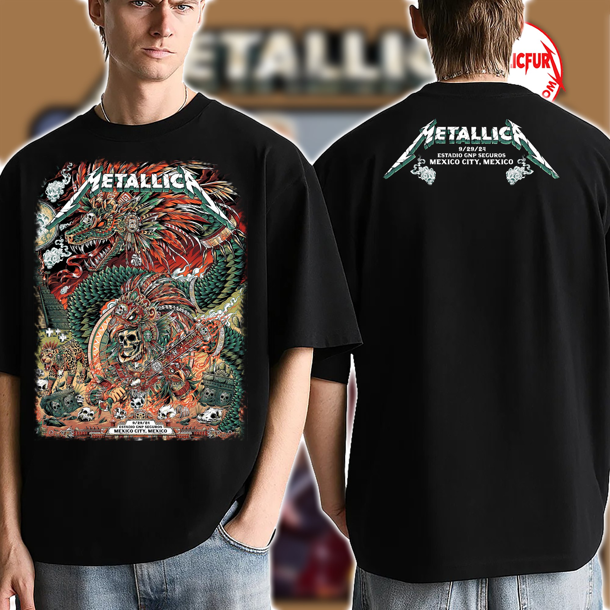 Metallica M72 Mexico City Night 4 T-Shirt – September 29, 2024 – Foro Sol, Mexico – Official Event Artwork