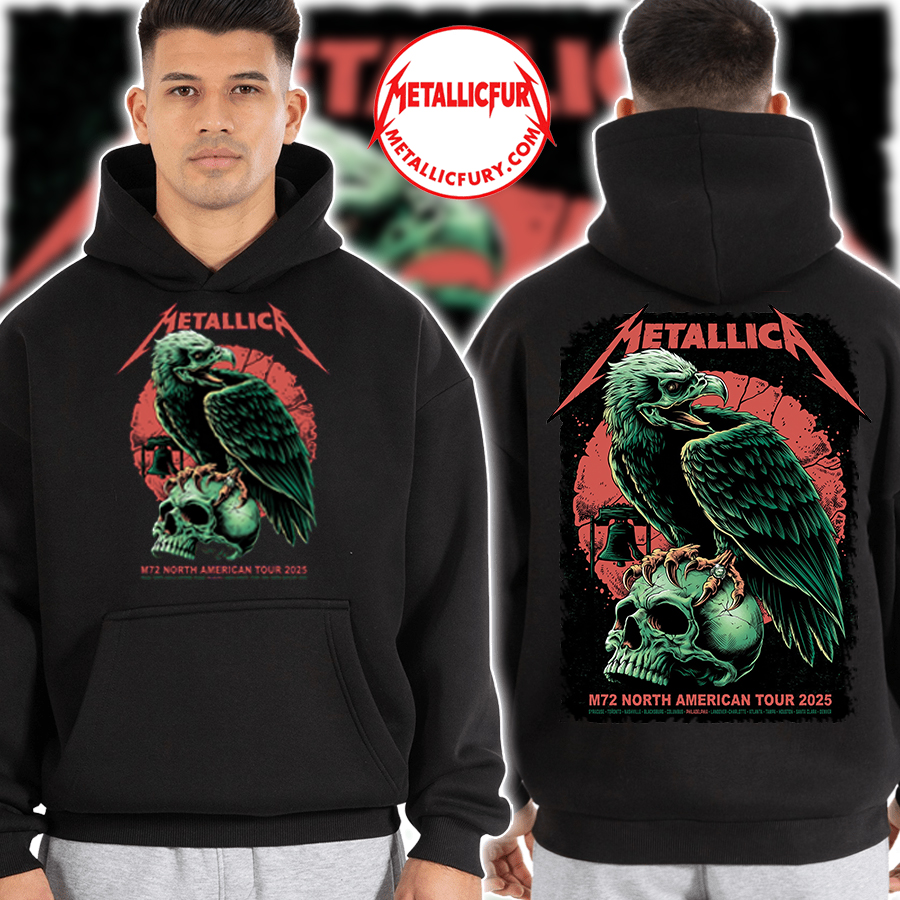 Metallica M72 North American Tour 2025 Philadelphia Hoodie – Lincoln Financial Field, May 23-25, 2025 – Eagle and Skull Power Artwork