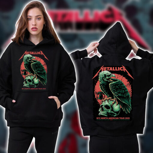 Metallica M72 North American Tour 2025 Philadelphia Hoodie – Lincoln Financial Field, May 23-25, 2025 – Eagle and Skull Power Artwork