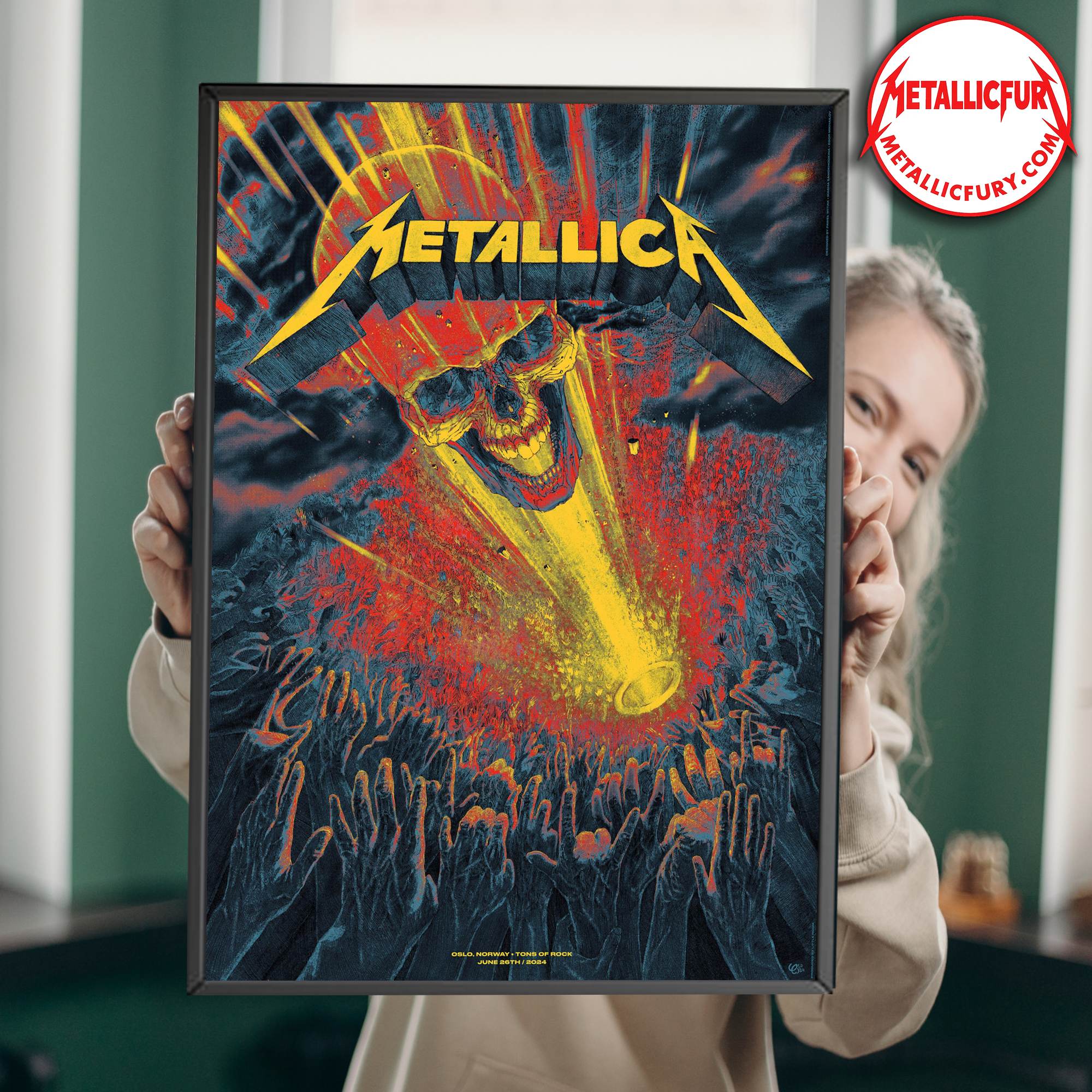 Metallica M72 Oslo 2024 Poster – June 26, 2024 – Tons of Rock at Ekebergsletta, Norway – Official Festival Event Artwork