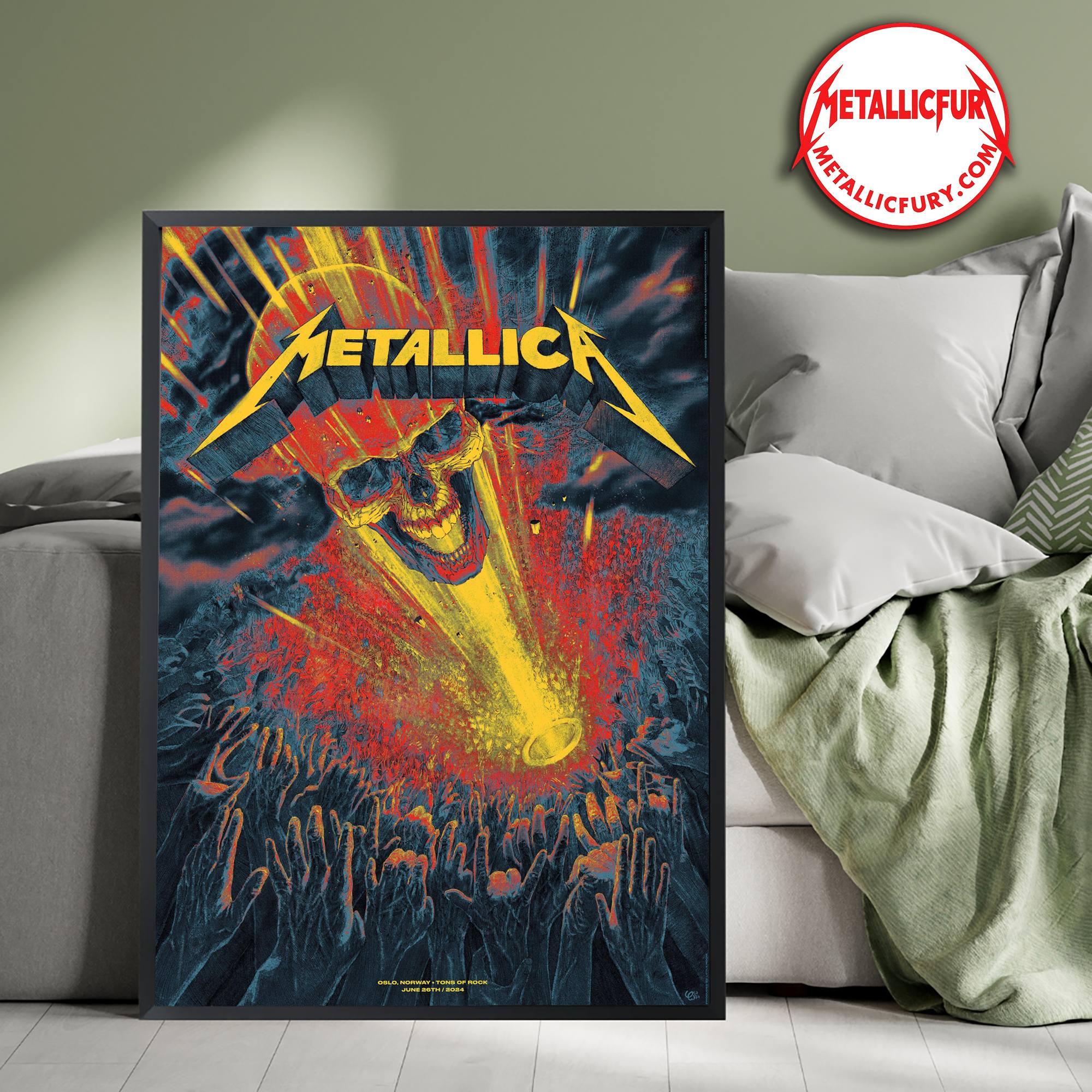 Metallica M72 Oslo 2024 Poster – June 26, 2024 – Tons of Rock at Ekebergsletta, Norway – Official Festival Event Artwork