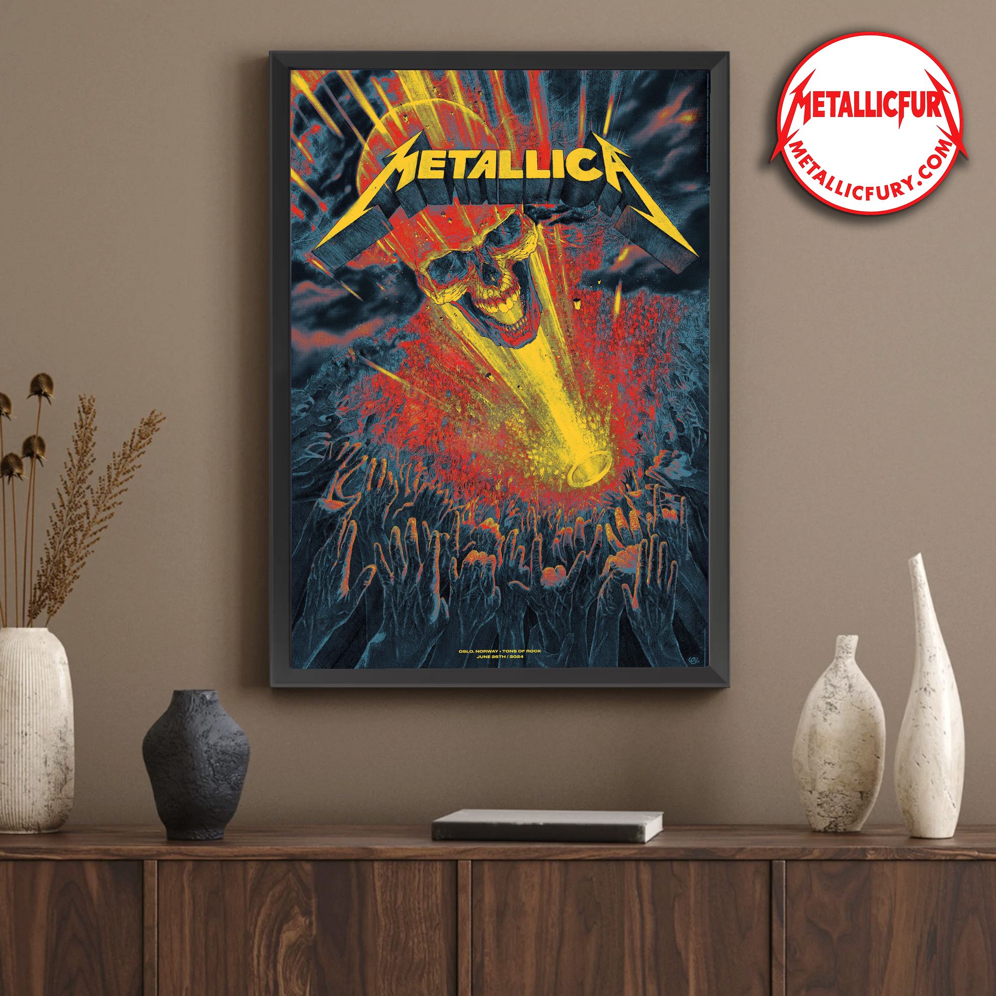 Metallica M72 Oslo 2024 Poster – June 26, 2024 – Tons of Rock at Ekebergsletta, Norway – Official Festival Event Artwork