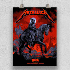 Metallica M72 Perth 2025 Poster – Death Rider Artwork – November 1, 2025 – Optus Stadium, Australia – Canvas Wall Art for Home Decor