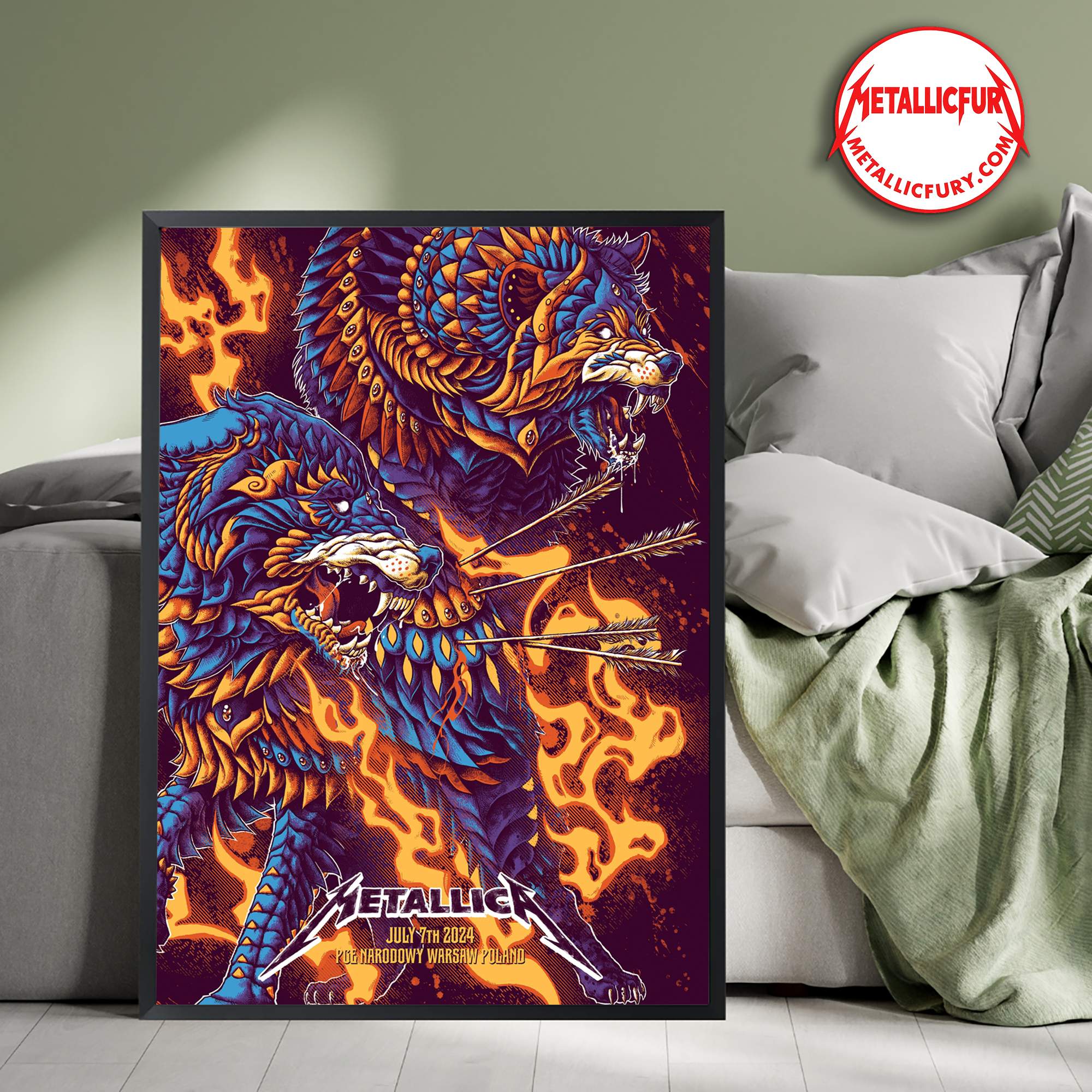 Metallica M72 Warsaw Night 2 Poster – PGE Narodowy, Poland – July 7 2024 – Official Event Artwork
