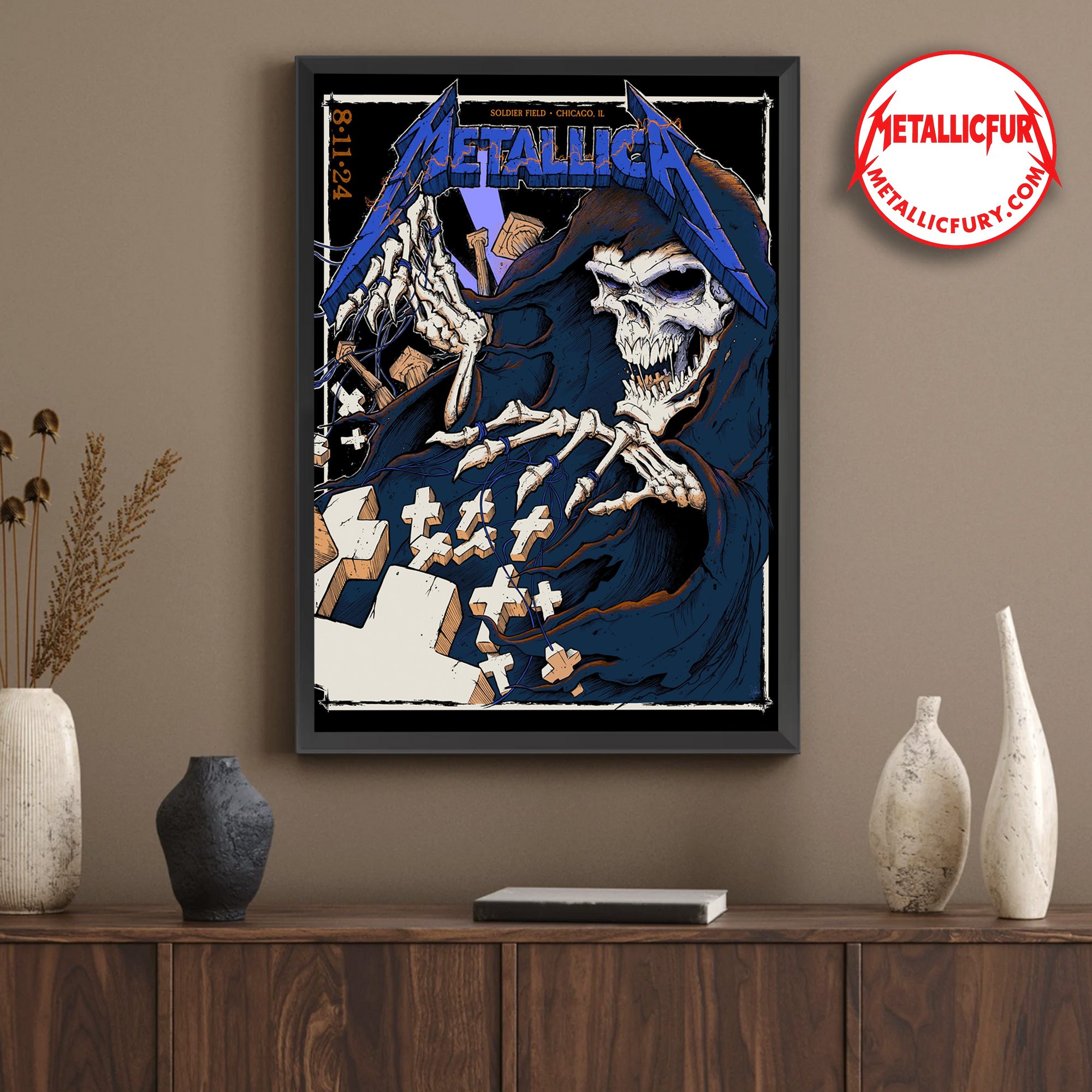 Metallica M72 World Tour 2024 Chicago Night 2 Poster August 11 2024 Soldier Field 3