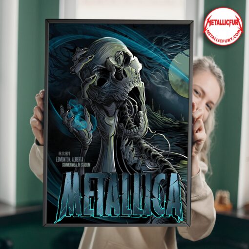 Metallica M72 World Tour Edmonton Night 1 Poster – August 23, 2024 Commonwealth Stadium Alberta – Exclusive Concert Collectible Artwork 1
