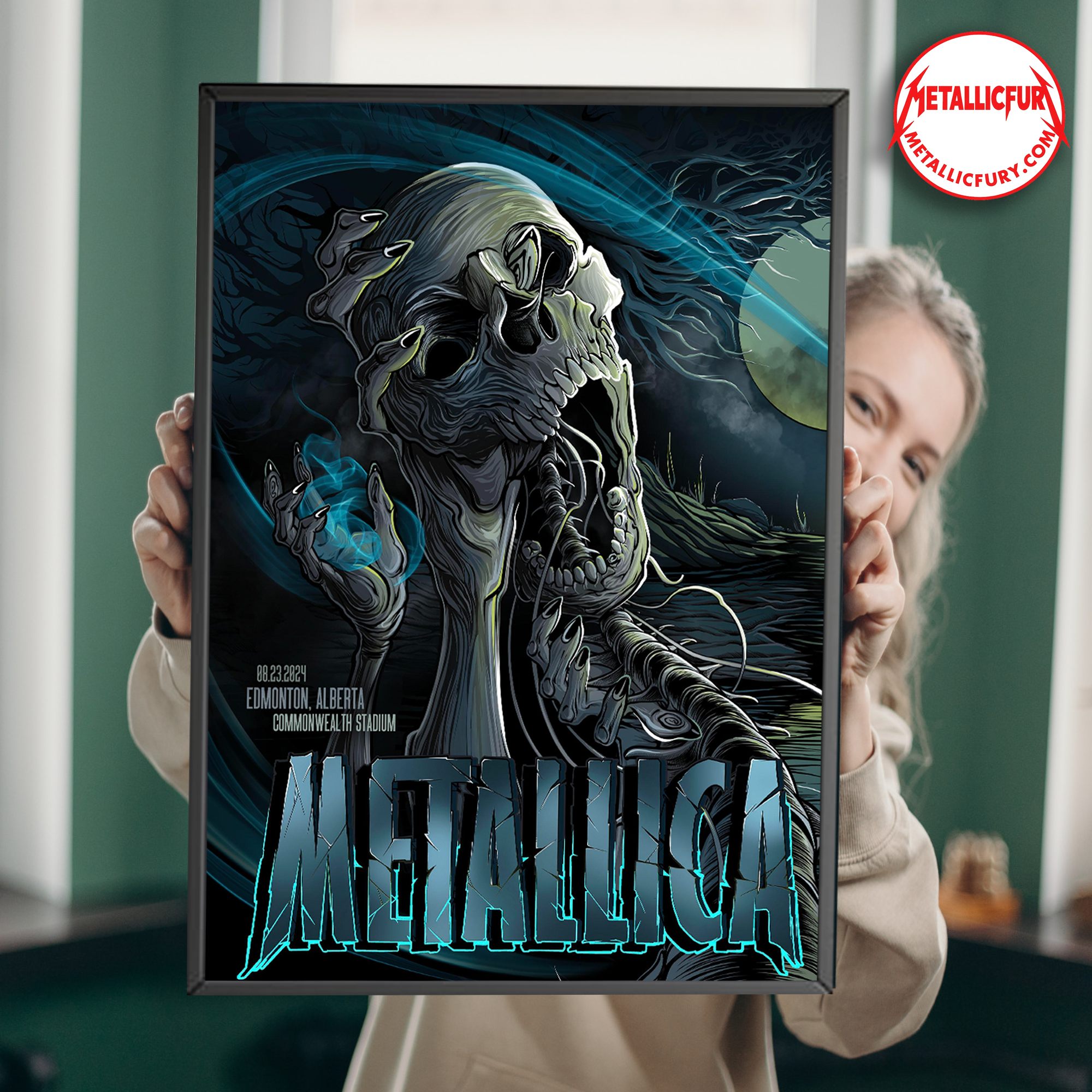 Metallica M72 World Tour Edmonton Night 1 Poster – August 23, 2024 Commonwealth Stadium Alberta – Exclusive Concert Collectible Artwork 1