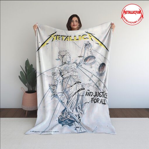 Metallica …And Justice for All 1988 Blanket – Classic Lady Justice Album Artwork
