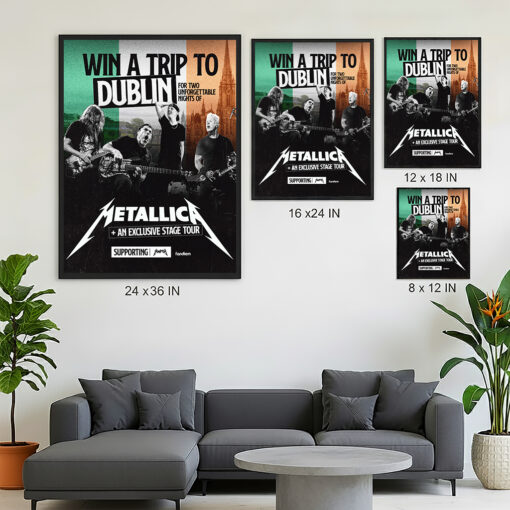 Win a Trip to Dublin for Two Unforgettable Nights with Metallica – M72 Dublin 2026 “No Repeat Weekend” Poster – Exclusive Stage Tour Announcement Canvas Wall Art