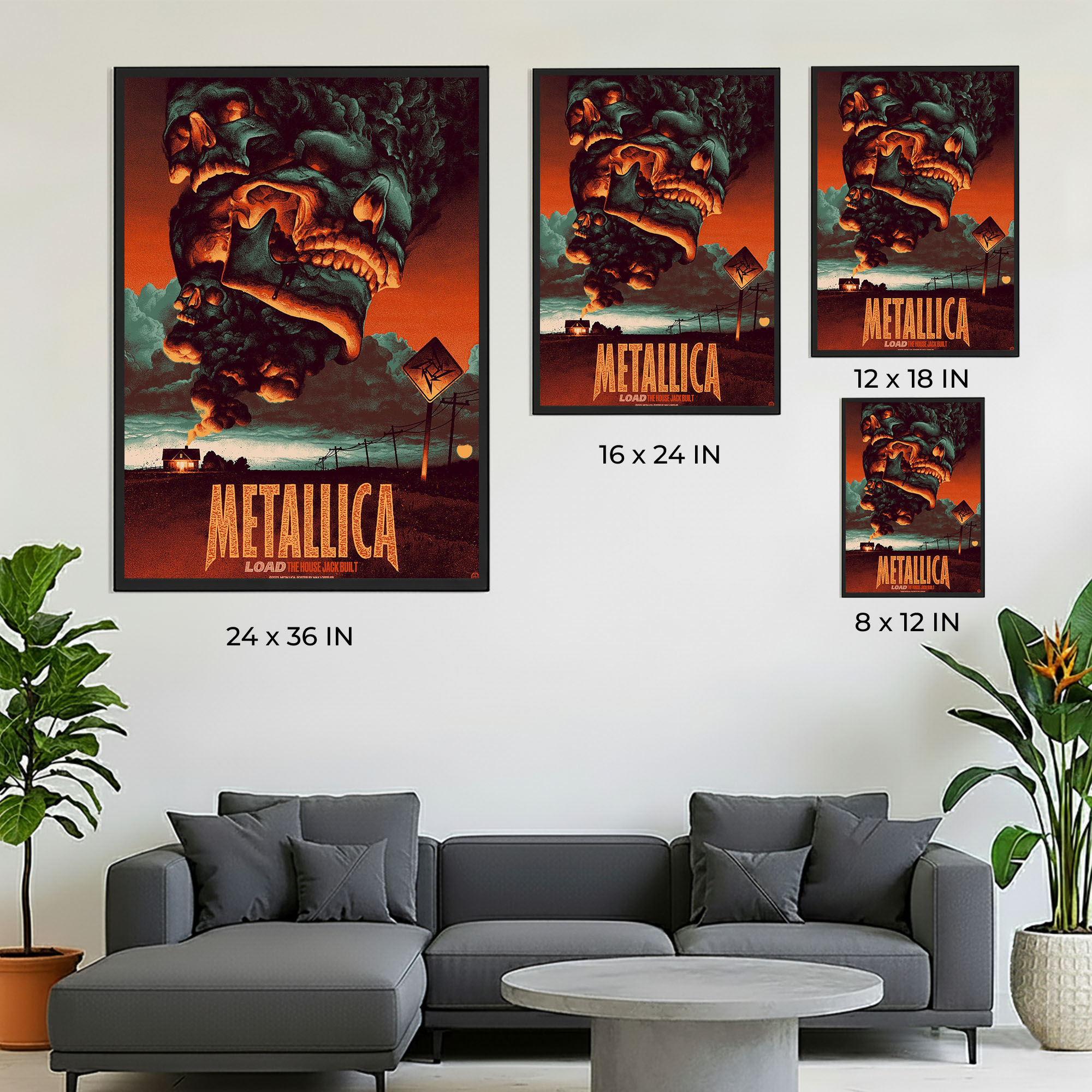 Metallica Load Poster Series – “The House Jack Built” Artwork by Max Loeffler – Limited Edition Collectible – Released November 4–5 2025 via The Met Store & Probity UK – Canvas Home Decor