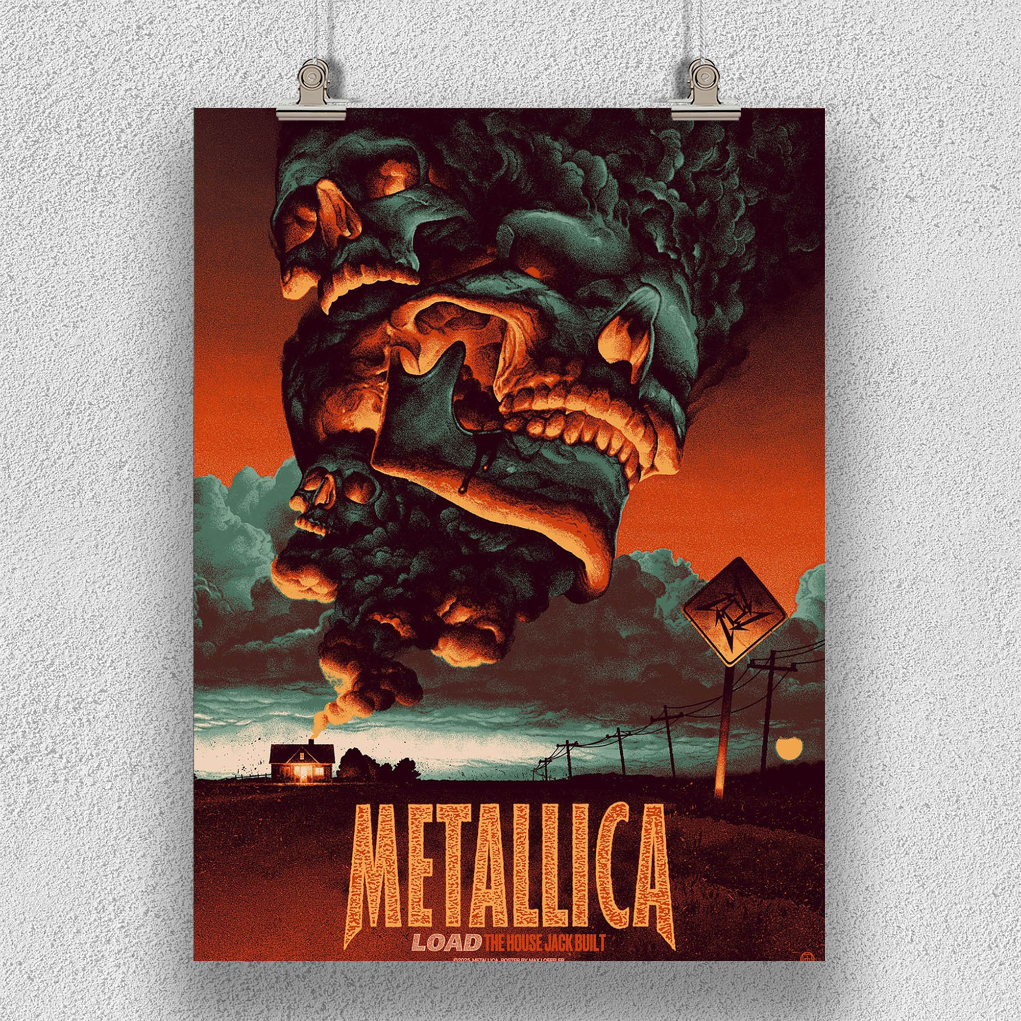 Metallica Load Poster Series – “The House Jack Built” Artwork by Max Loeffler – Limited Edition Collectible – Released November 4–5 2025 via The Met Store & Probity UK – Canvas Home Decor