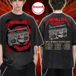 Metallica M72 Adelaide 2025 Washed T Shirt Artwork by Glenno Smith Adelaide Oval Australia November 5 2025 Two Sided Tee