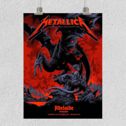 Metallica M72 Adelaide Pop Up Exclusive Poster November 5 2025 Adelaide Oval Australia Artwork by Ken Taylor 1
