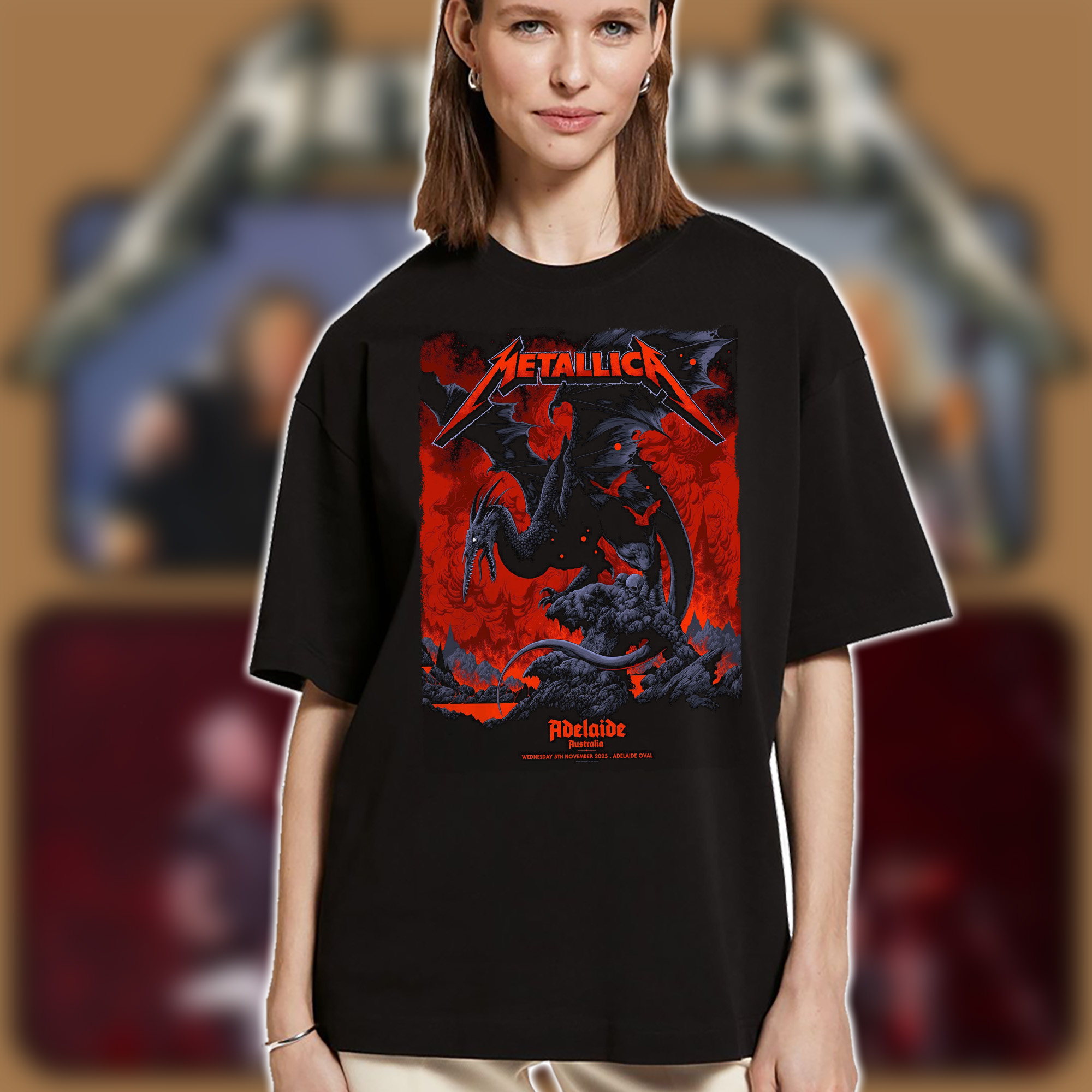 Metallica M72 Adelaide Poster Art T Shirt 2