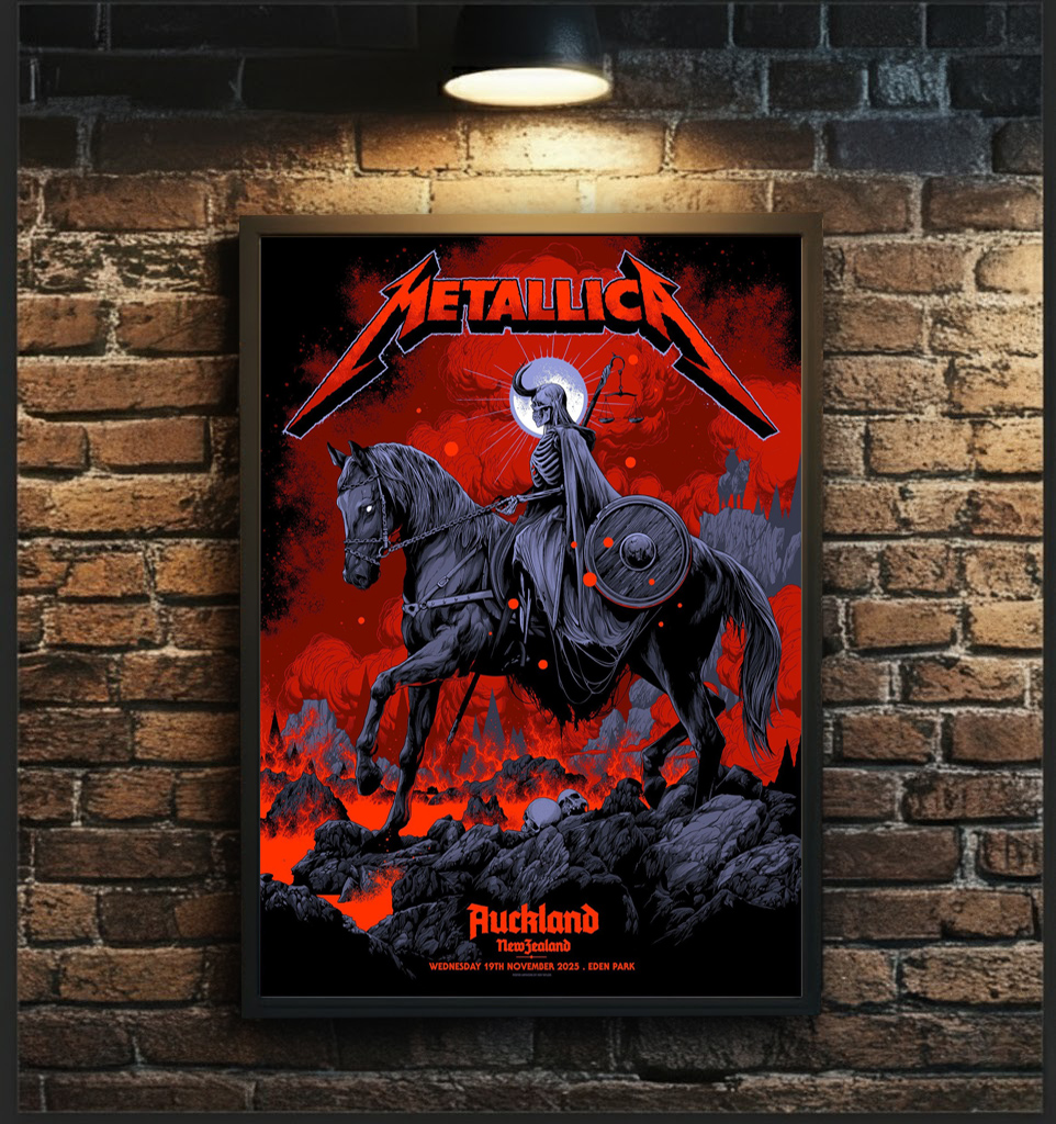 Metallica M72 Auckland Exclusive Pop Up Poster November 19 2025 Eden Park New Zealand Artwork by Ken Taylor Canvas Home Decor 2