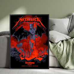 Metallica M72 Brisbane 2025 Poster – November 12, 2025 – Suncorp Stadium, Australia – Artwork by Ken Taylor – Tour Merch – Canvas Home Decor