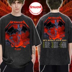 Metallica M72 Brisbane 2025 Two-Sided Washed T-Shirt – November 12, 2025 – Suncorp Stadium, Australia – Artwork by Ken Taylor – Tour Merch Style
