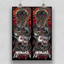 Metallica M72 Melbourne 2025 Poster – November 8, 2025 – Marvel Stadium, Australia – Artwork by Rhys Cooper – Canvas Home Decor Merch
