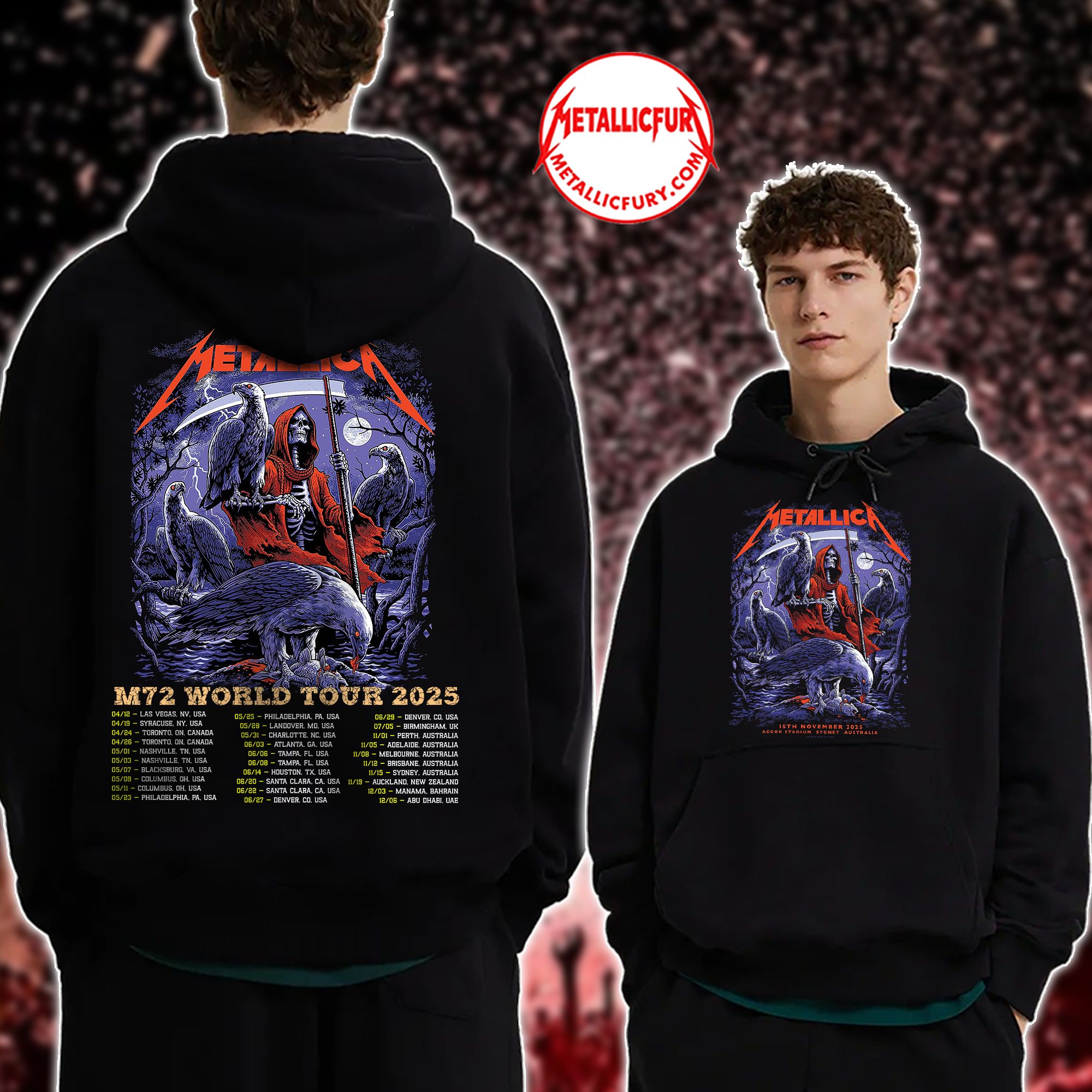 Metallica M72 Sydney 2025 Concert In Sydney Australia At Accor Stadium On November 15 2025 Hoodie 1