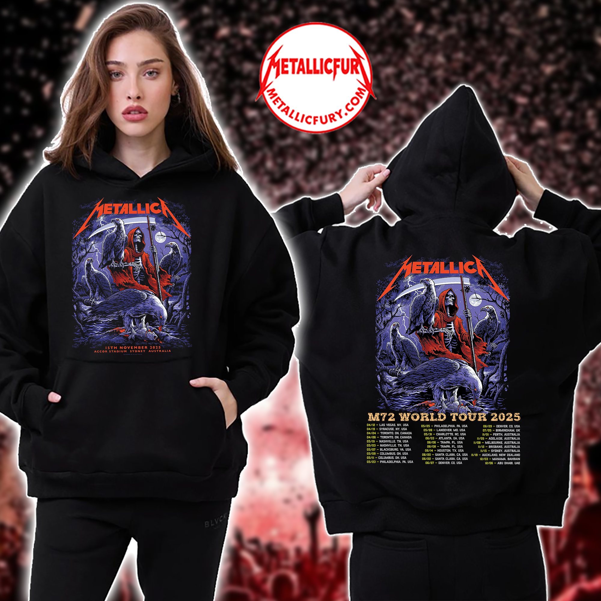 Metallica M72 Sydney 2025 Concert In Sydney Australia At Accor Stadium On November 15 2025 Hoodie 2