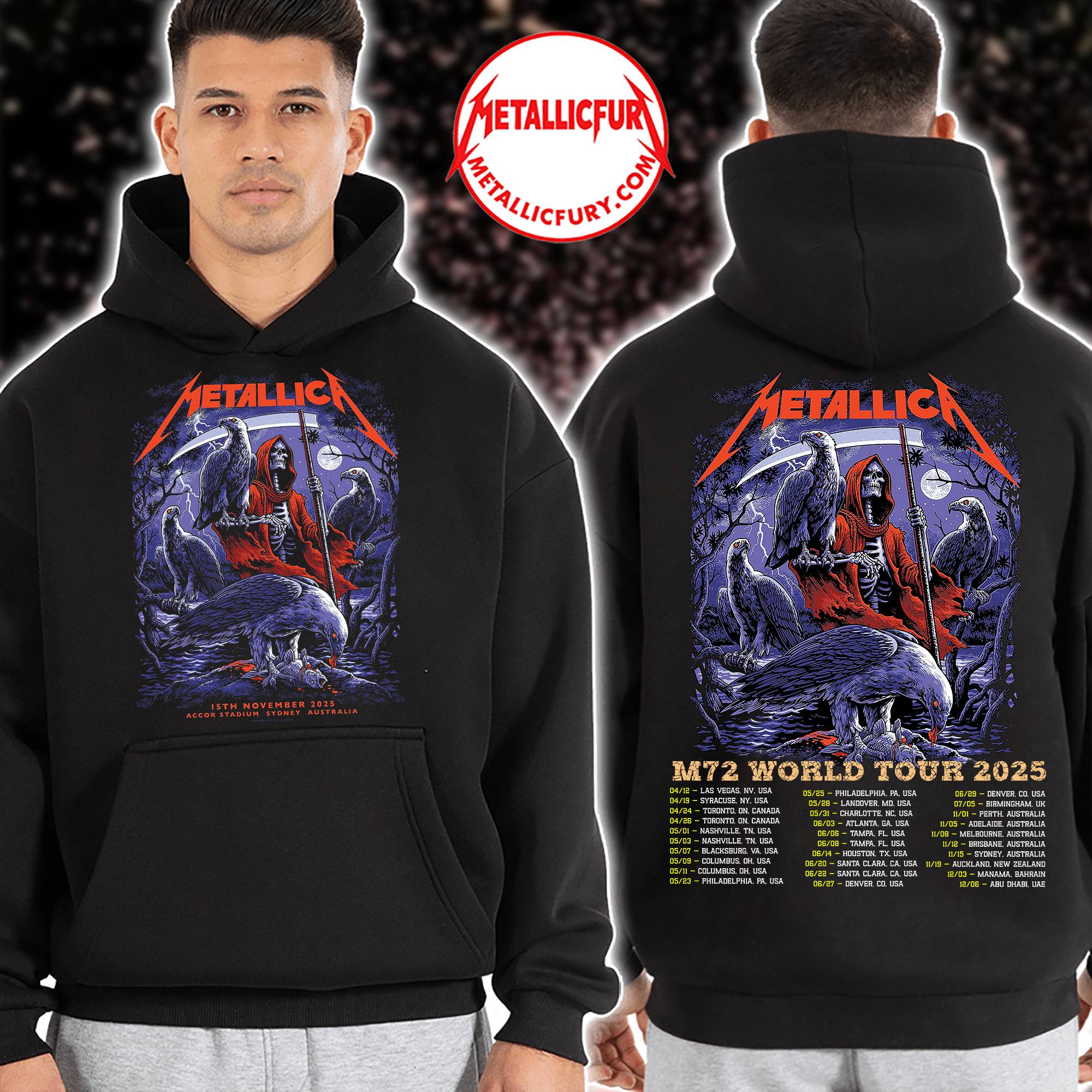 Metallica M72 Sydney 2025 Concert In Sydney Australia At Accor Stadium On November 15 2025 Hoodie 3