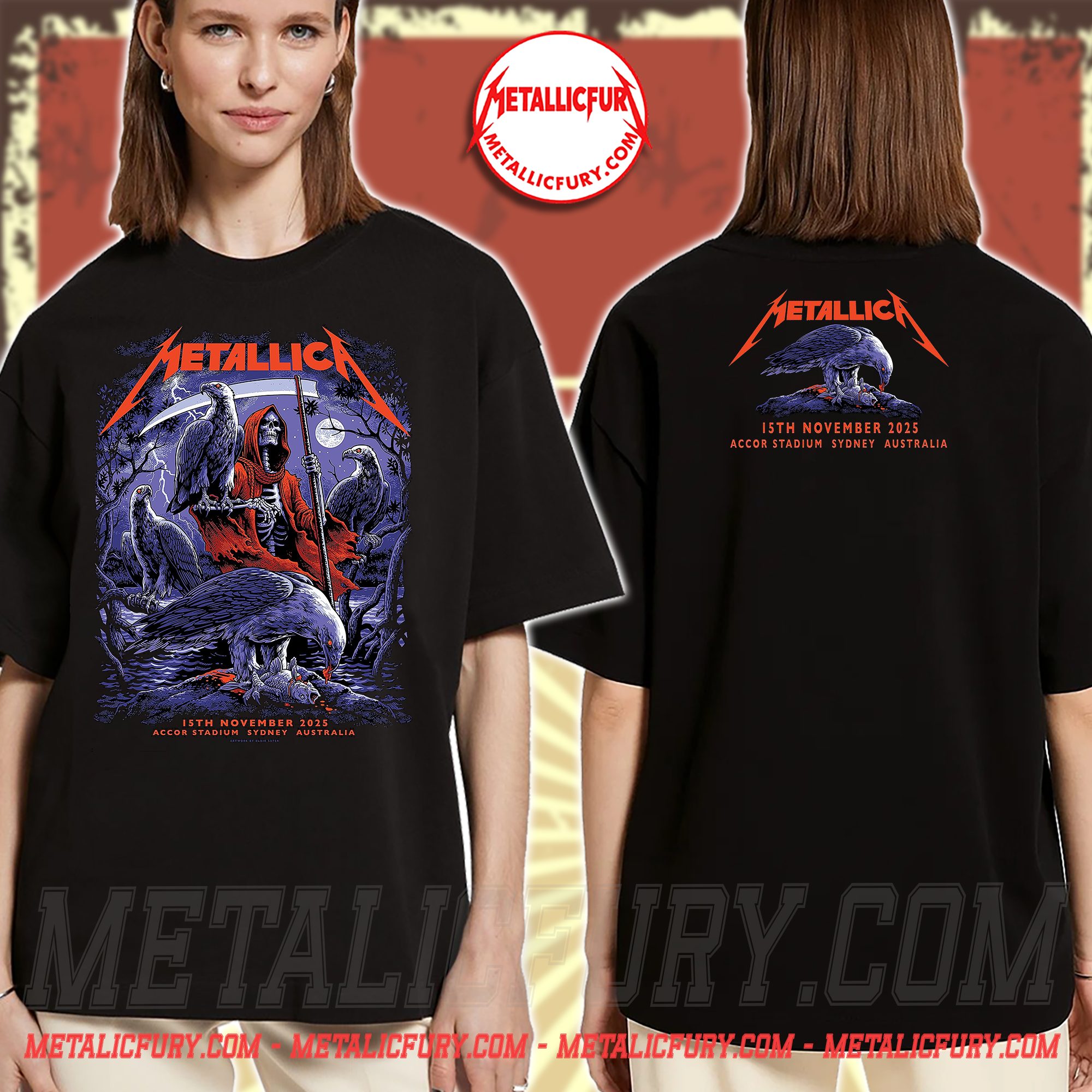 Metallica M72 Sydney 2025 T Shirt November 15 2025 Accor Stadium Australia Limited Edition Tour Merch 2